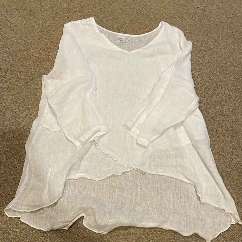 White linen blouse.